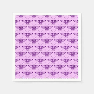 Serviette Jetable Papillon Art Déco stylisé - violet et orchidée