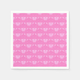 Serviette Jetable Papillon Deco stylisé - rose orchidée