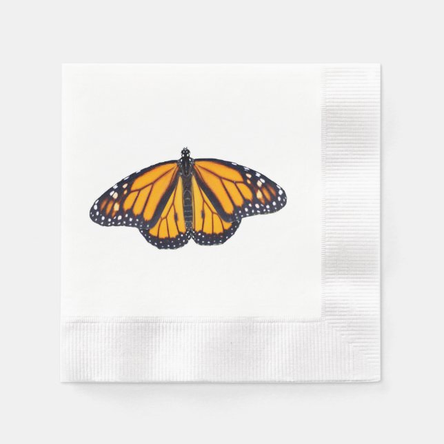 Serviette Jetable Papillon monarque (Devant)