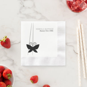 Serviette Jetable Papillon noir