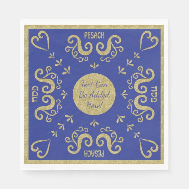 Serviette Jetable Pâques Blanc Standard serviettes Or Elegant (Devant)