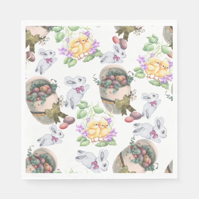 Serviette Jetable Pâques vintage (Devant)