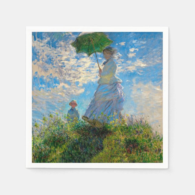 Serviette Jetable Parasol Monet Femme Impressionnisme (Devant)