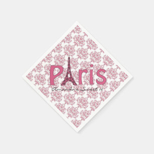 Serviette Jetable Paris Sweet 16 Damask Birthday Napkins
