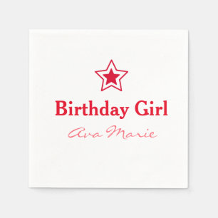 Serviette Jetable Partie de fille d'anniversaire d'étoile