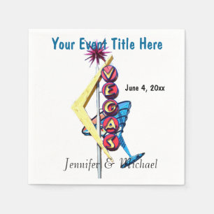 Serviette Jetable Parties d'enseigne au néon de Las Vegas