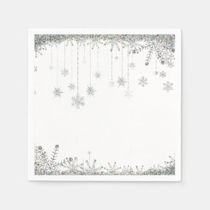 Serviette Jetable Parties scintillant d'hiver Flammes de neige maria