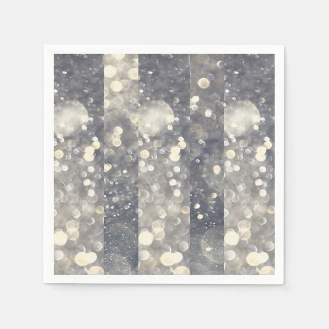 Serviette Jetable Parties scintillant étincelle en argent glam glam  (Devant)
