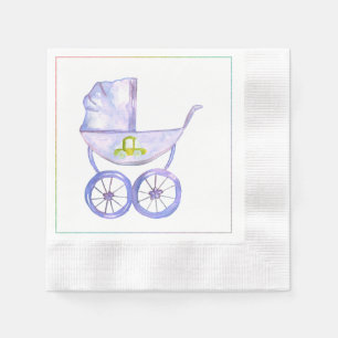 Serviette Jetable Pastel Lavender Baby Carriage serviettes