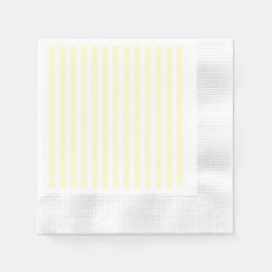 Serviette Jetable Pastel Lemon Yellow Stripes blanches Pale Yellow