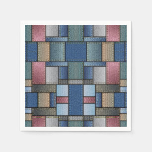 Serviette Jetable Patchwork Denim