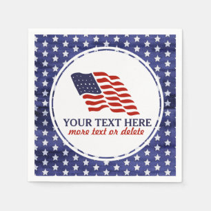 Serviette Jetable Patriotique Quart Juillet Américain Drapeau Person