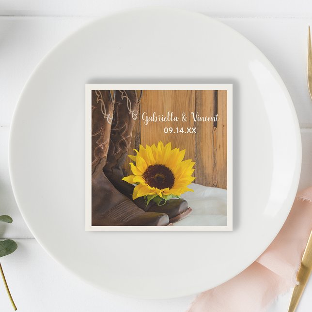 Serviette Jetable Pays Sunflower Mariage Ouest (Créateur téléchargé)
