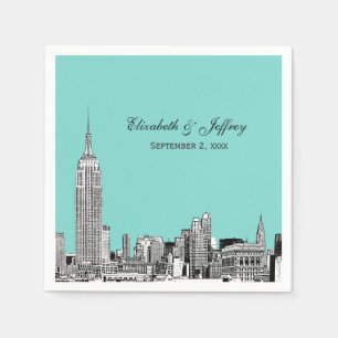 Serviette Jetable Paysage urbain de NYC 01 Gravure DIY Fond de coule