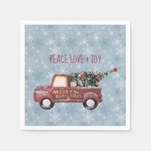 Serviette Jetable Peace Love & Joy Toy Camion Joyeux Noël