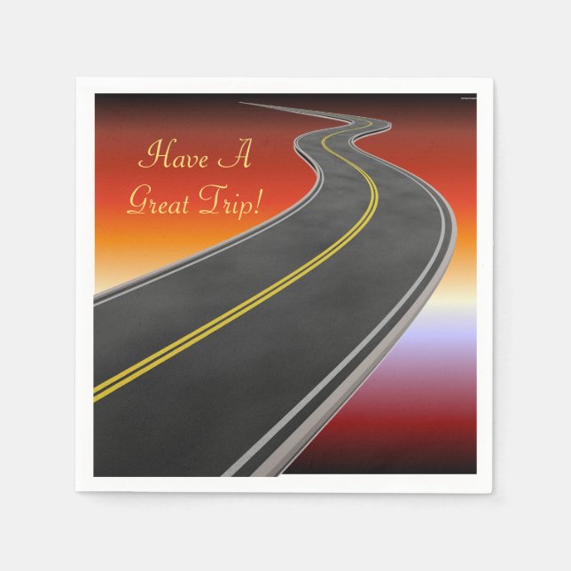 Serviette Jetable Péage routier personnalisé Sunset Highway Napkins (Devant)