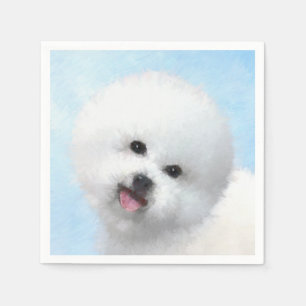 Serviette Jetable Peinture Bichon Frise - Cute Original Chien Art