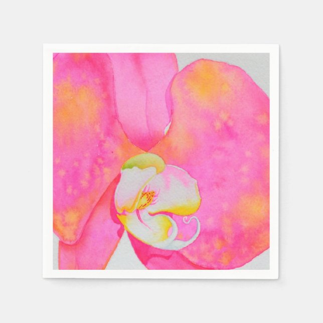 Serviette Jetable Peinture d'orchidée rose (Devant)