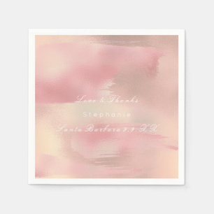 Serviette Jetable Peinture Rose Gold Ombre Blush Copper Nom personna
