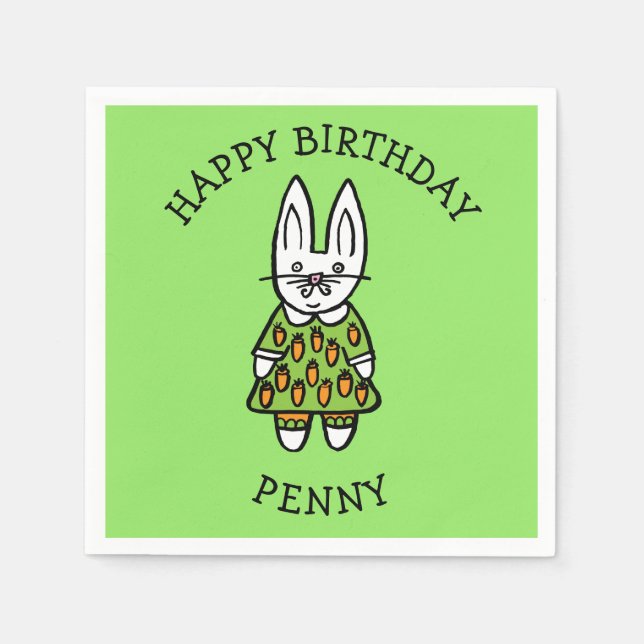 Serviette Jetable Penny le lapin personnalisé (Devant)