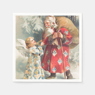 Serviette Jetable Père Noël - Meilleurs voeux de Noël