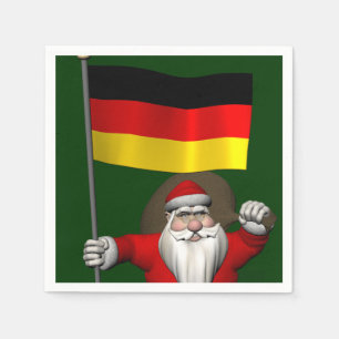 Serviette Jetable Père Noël Patriotique Avec L'Ensigne D'Allemagne