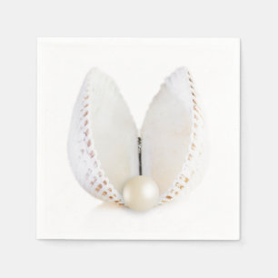 Serviette Jetable Perle et coquillage