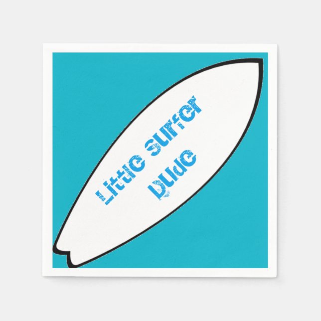 Serviette Jetable Petit Surfer Dude Napkins (Devant)