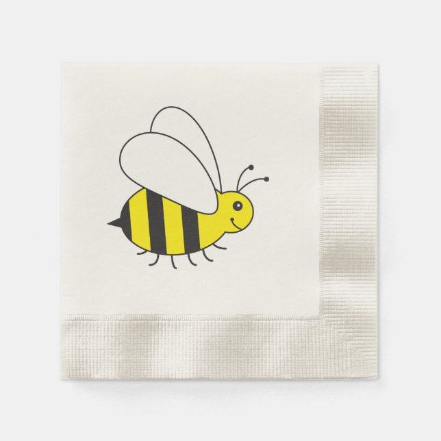 Serviette Jetable Petite abeille bourrée (Devant)