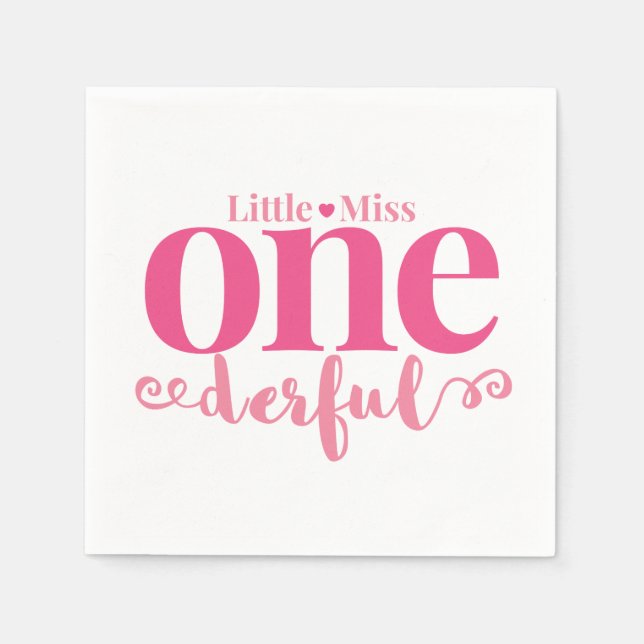 Serviette Jetable Petite Miss Onederful Party Napkins (Devant)