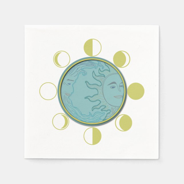 Serviette Jetable PHASES LUNE DE Cocktail Standard (Devant)