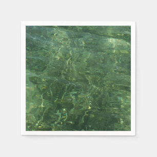 Serviette Jetable Photo d'eau sur la pelouse marine II (Bleu et Vert