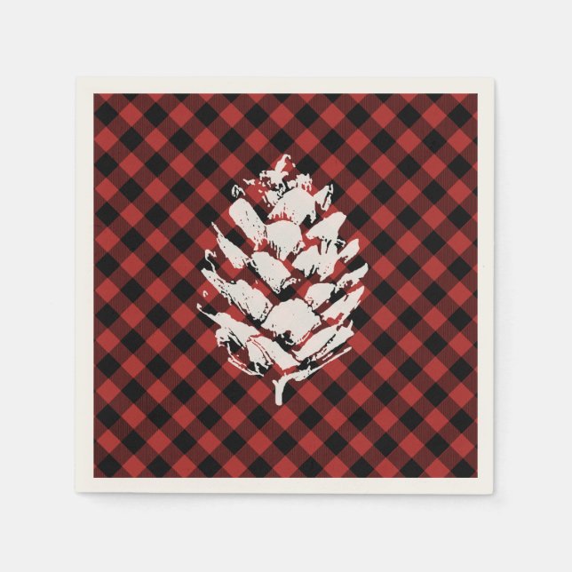 Serviette Jetable Pinecone Plaid Buffalo (Devant)