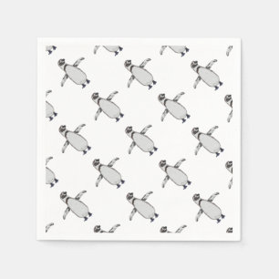Serviette Jetable Pingouin de dessin