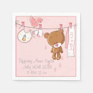 Serviette Jetable Pink C'est une fille Baby shower Party Napkins