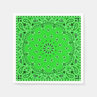 Serviette Jetable Pique-nique Paisley Bandana Scarf BBQ Spring Green