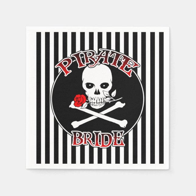 Serviette Jetable Pirate Bride Papier Napkins (Devant)