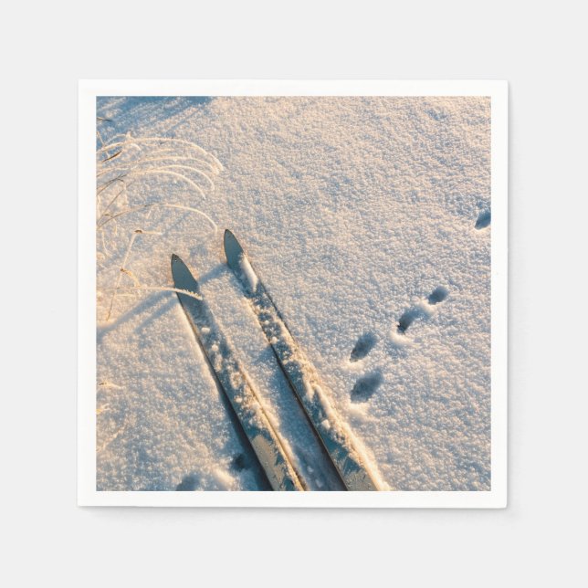 Serviette Jetable Piste de ski (Devant)