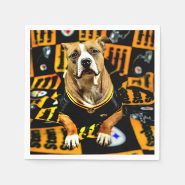 Serviette Jetable Pitbull Secourt Dog Football Fanatic (Devant)