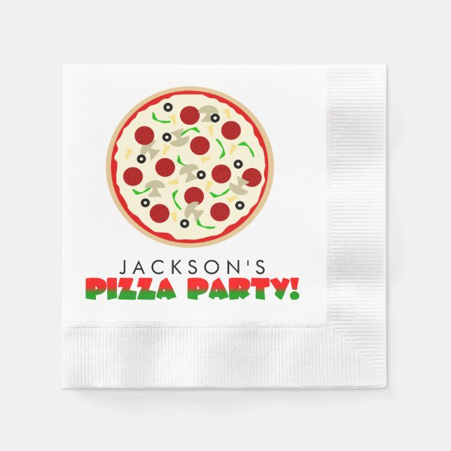 Serviette Jetable Pizza Papier serviettes (Devant)