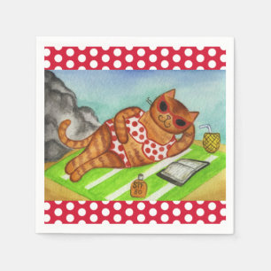 Serviette Jetable Plage Bikini Cat Party pique-nique Napkins