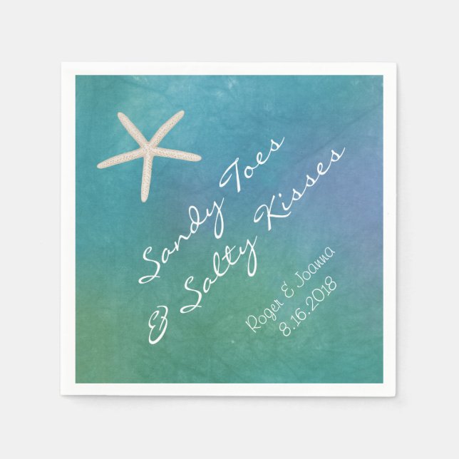 Serviette Jetable Plage Tropical Starfish Napkins (Devant)