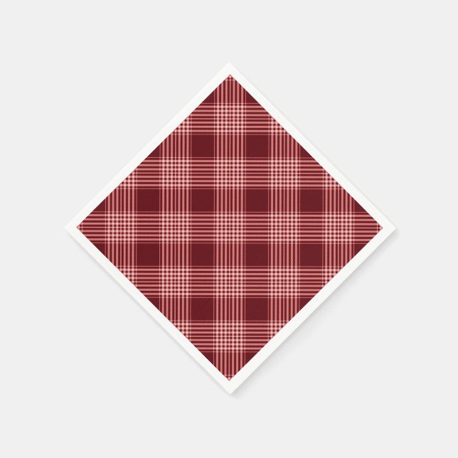 Serviette Jetable Plaid Rouge Et Blanc (Coin)