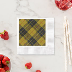 Serviette Jetable Plaque noire jaune tartan MacLeod