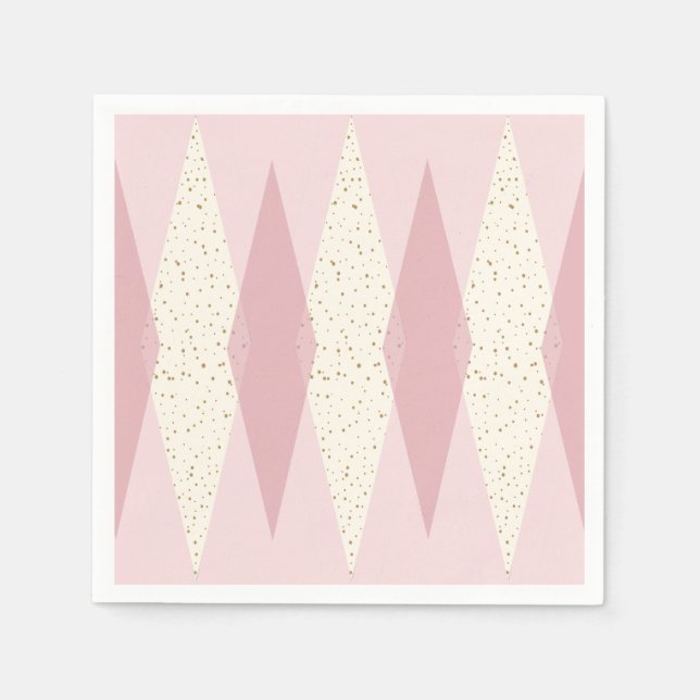 Serviette Jetable Plaques de papier Jacquard rose moderne du milieu  (Devant)
