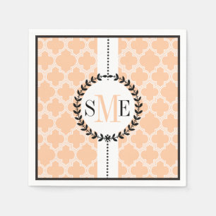 Serviette Jetable Poche, blanc quatrefoil motif mariage