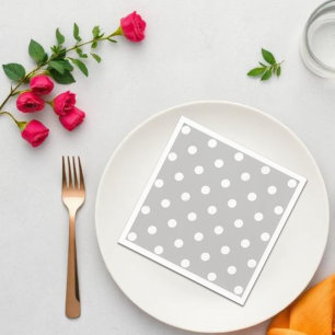 Serviette Jetable Point Polka gris