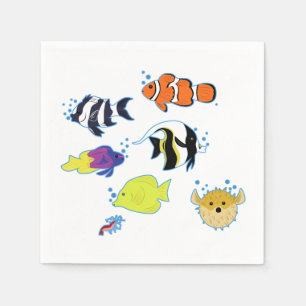 Serviette Jetable Poisson clown et amis