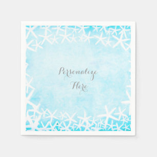 Serviette Jetable Poisson-étoile peint Aqua Blue Custom Party