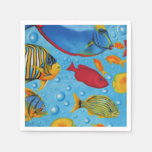 Serviette Jetable Poissons tropicaux 2